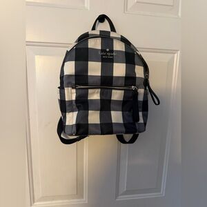 kate spade Black & White Check  Backpack & lanyard